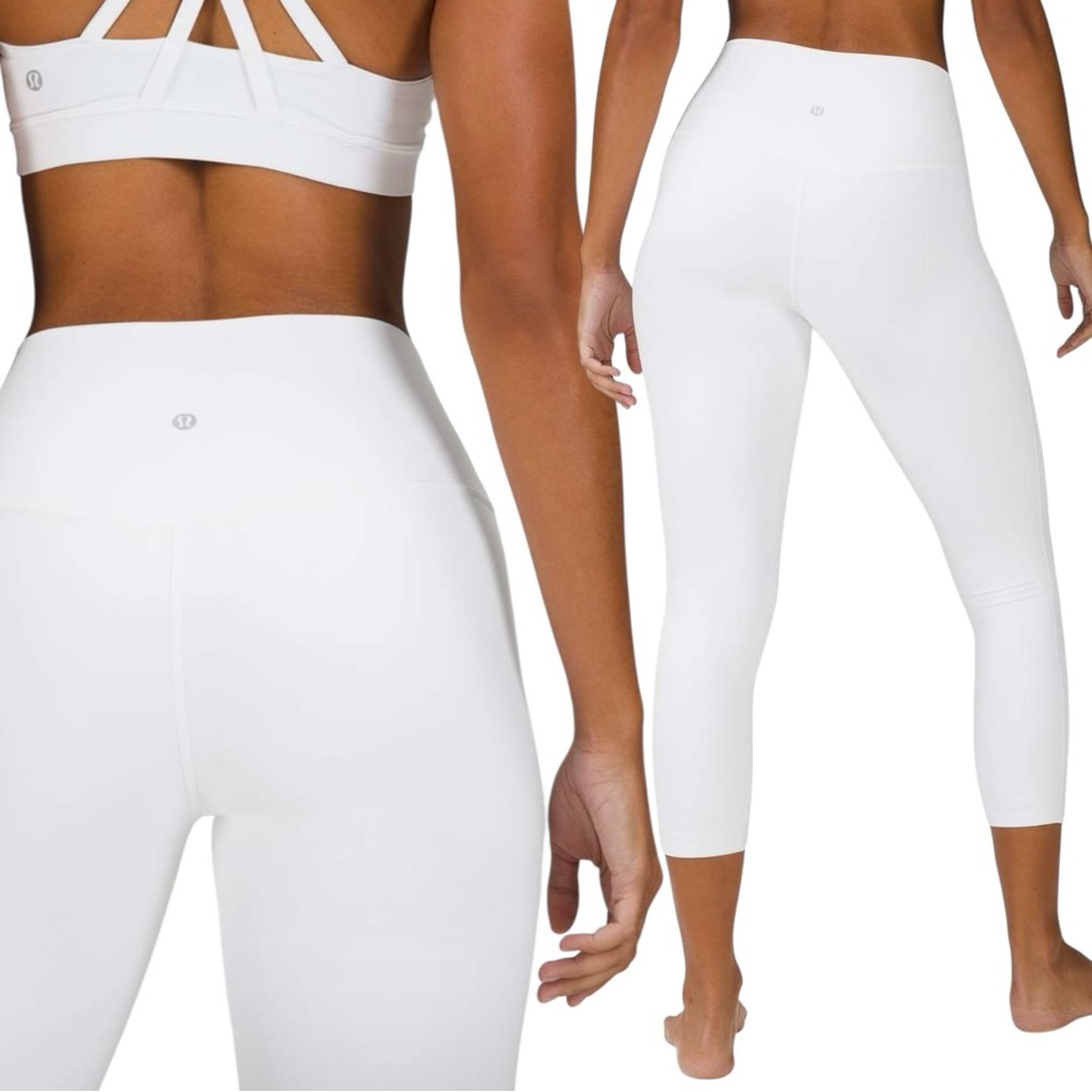 Lululemon White Align Crop Leggings